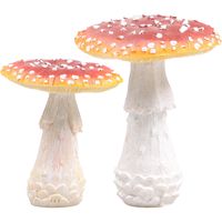 Decoratie paddenstoelen setje met 2x vliegenzwam paddenstoelen - herfst thema