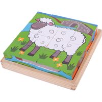 boerderij houten blokkenpuzzel, 16 blokken