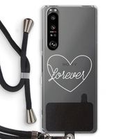 Forever heart pastel: Sony Xperia 1 III Transparant Hoesje met koord