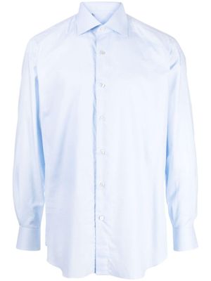 Brioni chemise en coton à manches longues - Bleu
