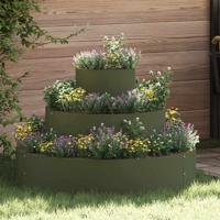 Tuin Bloempot Olijfgroen 90 x 90 x 20 cm Staal