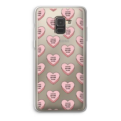 Chicks before dicks: Samsung Galaxy A8 (2018) Transparant Hoesje