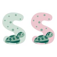 Small Foot - houten dieren kinderletter - s