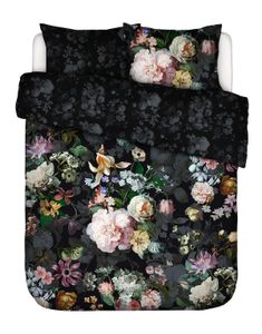 Essenza Fleur Festive Blooming black dekbedovertrek