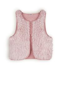 NoNo Meisjes reversibel gilet fluffy fur - Katya - Vintage roze