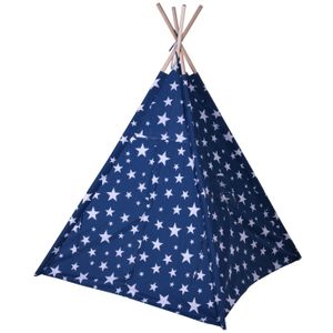 Tipitent voor kinderen 103 x 103 x 160 cm - blauw - sterren   -