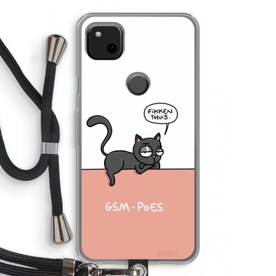 GSM poes: Pixel 4a Transparant Hoesje met koord