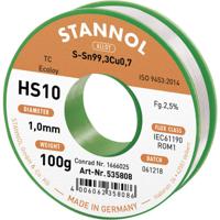 Stannol HS10 2,5% 1,0MM SN99,3CU0,7 CD 100G Soldeertin, loodvrij Loodvrij, Spoel Sn99,3Cu0,7 ROM1 100 g 1 mm