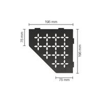 Schluter Shelf-E-S2 planchet - 19.5x19.5x0.5cm - inbouw - Driehoek - Perforatie: Floral - gecoat donker antraciet ses2d5tsda