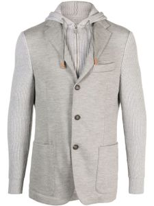 Eleventy blazer à capuche détachable - Gris