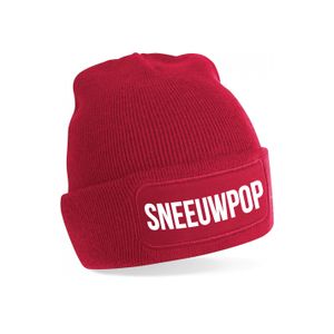 Sneeuwpop muts - unisex - one size - rood - apres-ski muts
