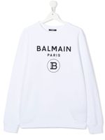 Balmain Kids sweat à logo imprimé - Blanc