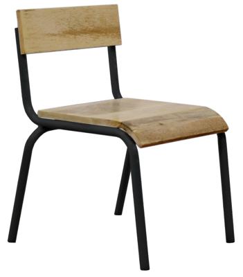 Originele stoel hout-metaal zwart (set van 2)