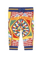 Dolce & Gabbana Kids pantalon de jogging à imprimé graphique - Bleu