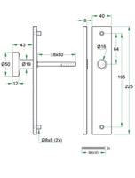 Blindschild (afdek) rechthoek LS rvs mat schroef-bev