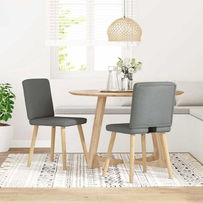 Eetkamerstoelen 2 st stof donkergrijs