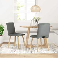 Eetkamerstoelen 2 st stof donkergrijs