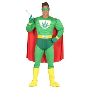 Marihuana man superheld verkleedkleding kostuum - voor heren - groen - carnaval
