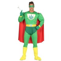 Marihuana man superheld verkleedkleding kostuum - voor heren - groen - carnaval