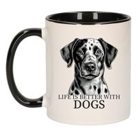 Cadeau mok voor honden liefhebbers - Dalmatier - zwart - keramiek - 300 ml