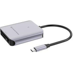 Conceptronic BIAN09G geheugenkaartlezer USB 3.2 Gen 2 Type-C Grijs