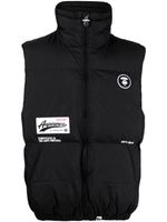 AAPE BY *A BATHING APE® gilet matelassé à patch logo - Noir