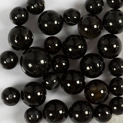 Creativ Company Kralen van agaat, d 6+8+10 mm, gatgrootte 0,9-1 mm, ca. 28 stuk, zwart, 28 stuk/ 1 doos