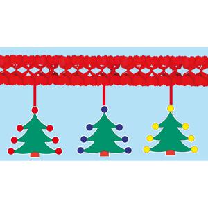 Kerstslinger - kerstbomen - 4 meter - papier - brandvertragend - kerstversiering