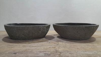 Rivierstenen waskommen set RL250308AB, 51x35x15 cm