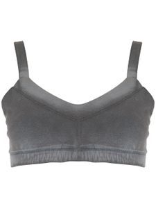 Andrea Bogosian haut crop en velours - Gris