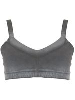 Andrea Bogosian haut crop en velours - Gris