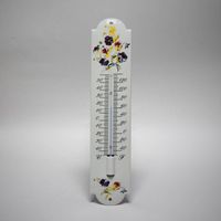 Emaille thermometer Viooltjes - thumbnail