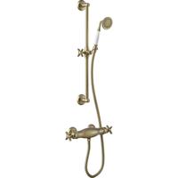 Douchekraan Tres Clasic | Opbouw | Thermostaatkraan | 1-weg | hoh 15 cm | 2-knops | Messing mat