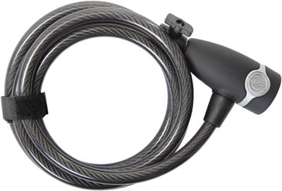 CONTEC Ct coiled cab.lock ecoloc 10mm x 185cm black