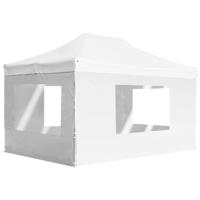 Partytent inklapbaar met wanden 4,5x3 m aluminium wit