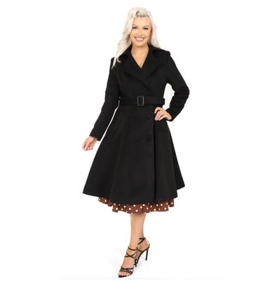 Hearts & Roses Imogen Swing Coat Black-L