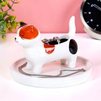 Kat ringhouder - Wit met vlekken