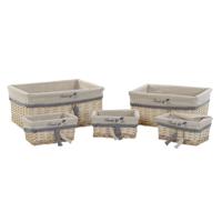 Basket spelset DKD Home Decor Spiralen Mediterrane 48 x 38 x 13 cm