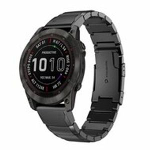 Stainless steel schakelband - Zwart - Garmin Fenix 7S / 6S / 5S & Instinct 2s