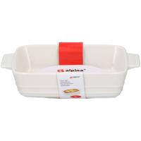 Alpina Ovenschaal - rechthoekig - keramiek - wit - 25 x 15 x 5 cm - 1 liter