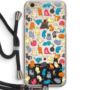 Kleurrijke katten: iPhone 6 / 6S Transparant Hoesje met koord