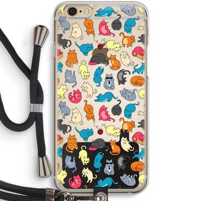Kleurrijke katten: iPhone 6 / 6S Transparant Hoesje met koord