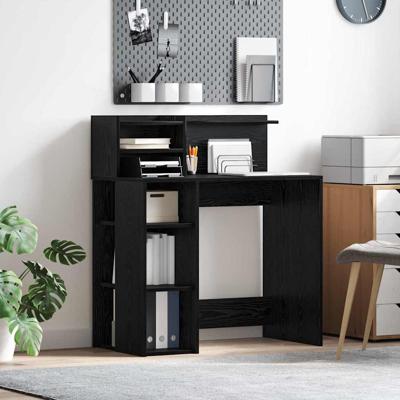 Bureau met opbergruimte Zwart Eiken 90 x 48 x 101,5 cm