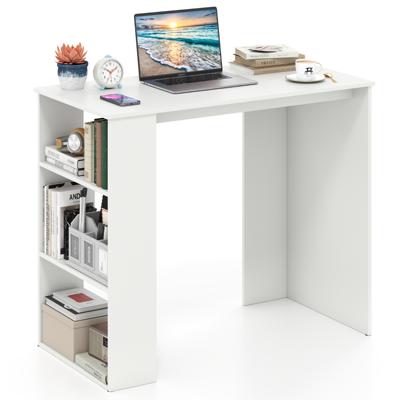 Computertisch 90 cm Bureau met Boekenplank Moderne en Eenvoudige Thuiswerk Bureau Wit
