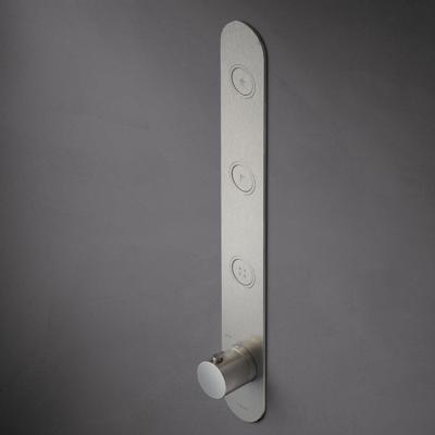 Hotbath Cobber afbouwdeel inbouwthermostaat met 3 pushbuttons verticale plaatsing geborsteld nikkel PB050EXTGN