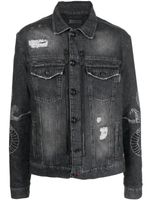 Philipp Plein veste en jean à imprimé peau de serpent - Gris - thumbnail