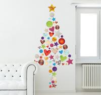 Vrolijke moderne kerstboom sticker Vrolijke moderne kerstboom sticker
