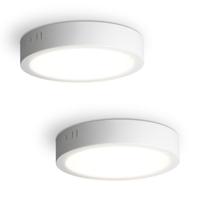 Set van 2 Indiana opbouwspots rond - 12 Watt 1160 Lumen - Wit - 4000K neutraal wit - LED downlight - IP20 stofdicht - 160mm