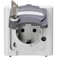Kopp 103456009 BlueElectric Compleet Wandcontactdoos met randaarde afsluitbaar spatwaterdicht Grijs 1 stuks 1 stuk(s)