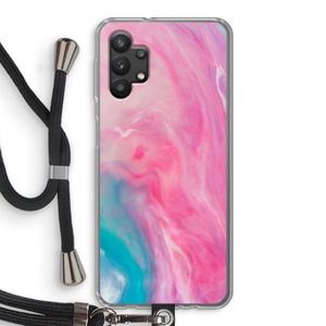 Roze explosie: Samsung Galaxy A32 5G Transparant Hoesje met koord